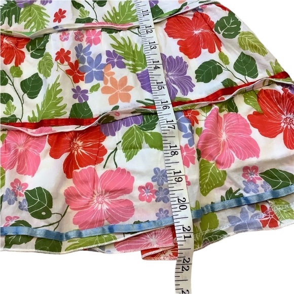 Plum Pudding spaghetti strap tiered floral tank top | girls 6X | peasant summer - Picture 6 of 6